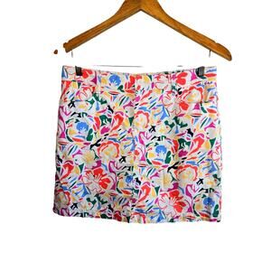 Size 6 St John’s Bay Colorful Floral Skort 90s Retro Mini Skirt Built In Shorts